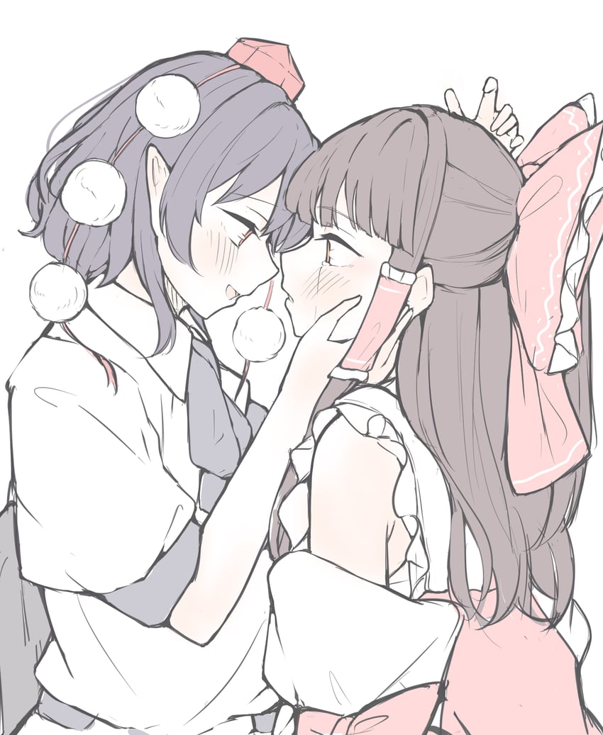 hakurei reimu and shameimaru aya (touhou) drawn by seele_(chanseele0128)