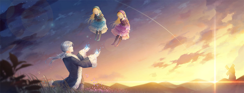 hortense, violette, and hiver laurant (sound horizon and 1 more) drawn by saban