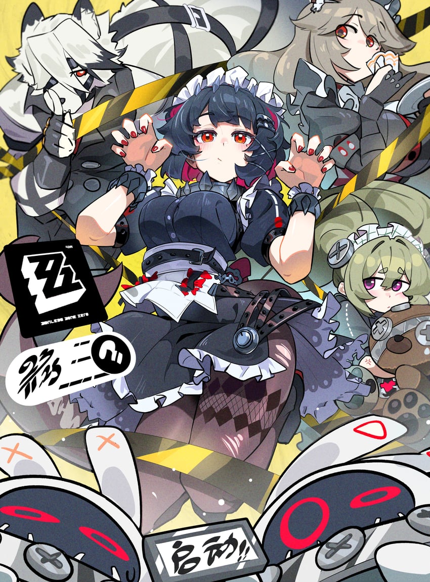 ellen joe, von lycaon, corin wickes, and alexandrina sebastiane (zenless zone zero) drawn by yiwenhaoyi