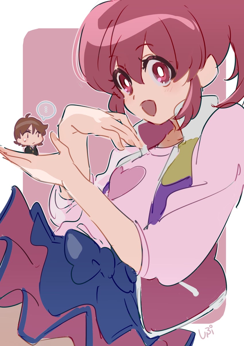 aino megumi and sagara seiji (precure and 1 more) drawn by shipu_(gassyumaron)
