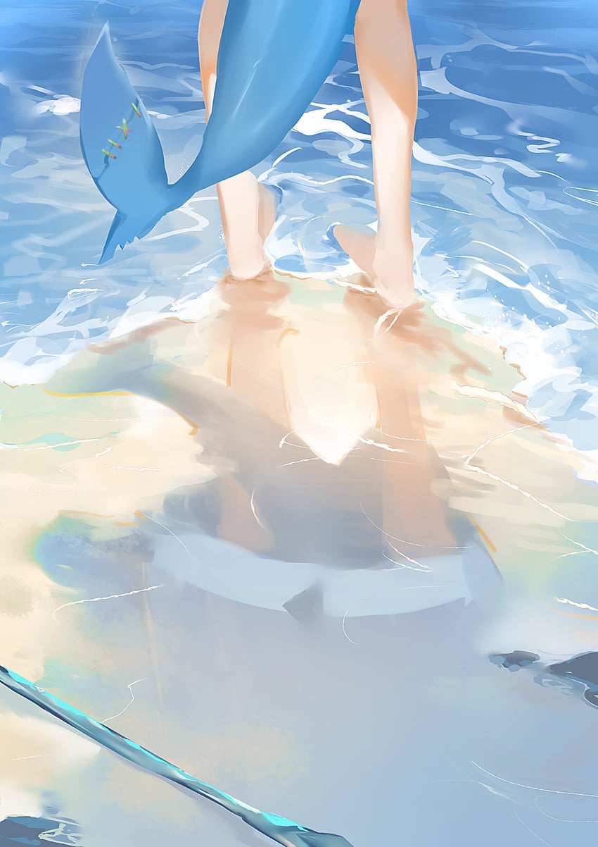 gawr gura (hololive and 1 more) drawn by shiba_(iaps_1004)