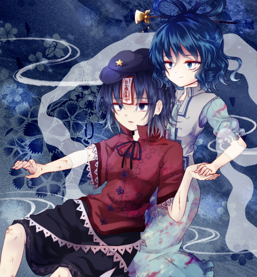 kaku seiga and miyako yoshika (touhou) drawn by uranaishi_(miraura)