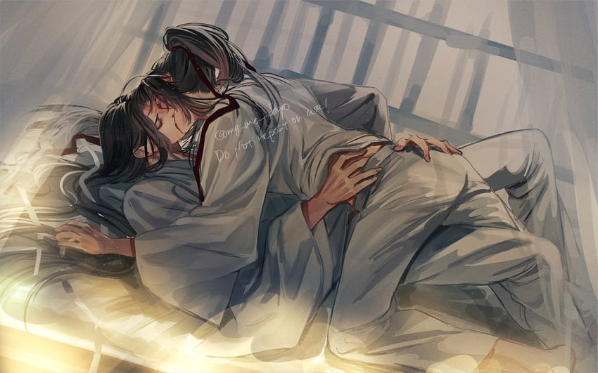 wei wuxian and lan wangji (modao zushi) drawn by mg_ms_dayo