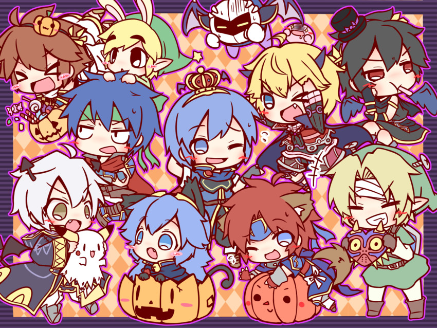 link, pikachu, kirby, lucina, ike, and 7 more (pokemon and 15 more) drawn by ritateo