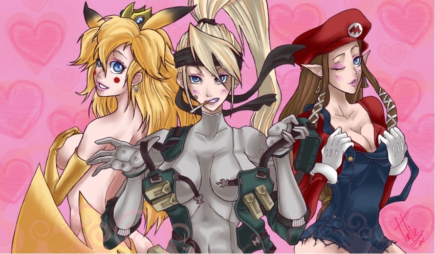 pikachu, princess zelda, princess peach, samus aran, mario, and 1 more (pokemon and 7 more)