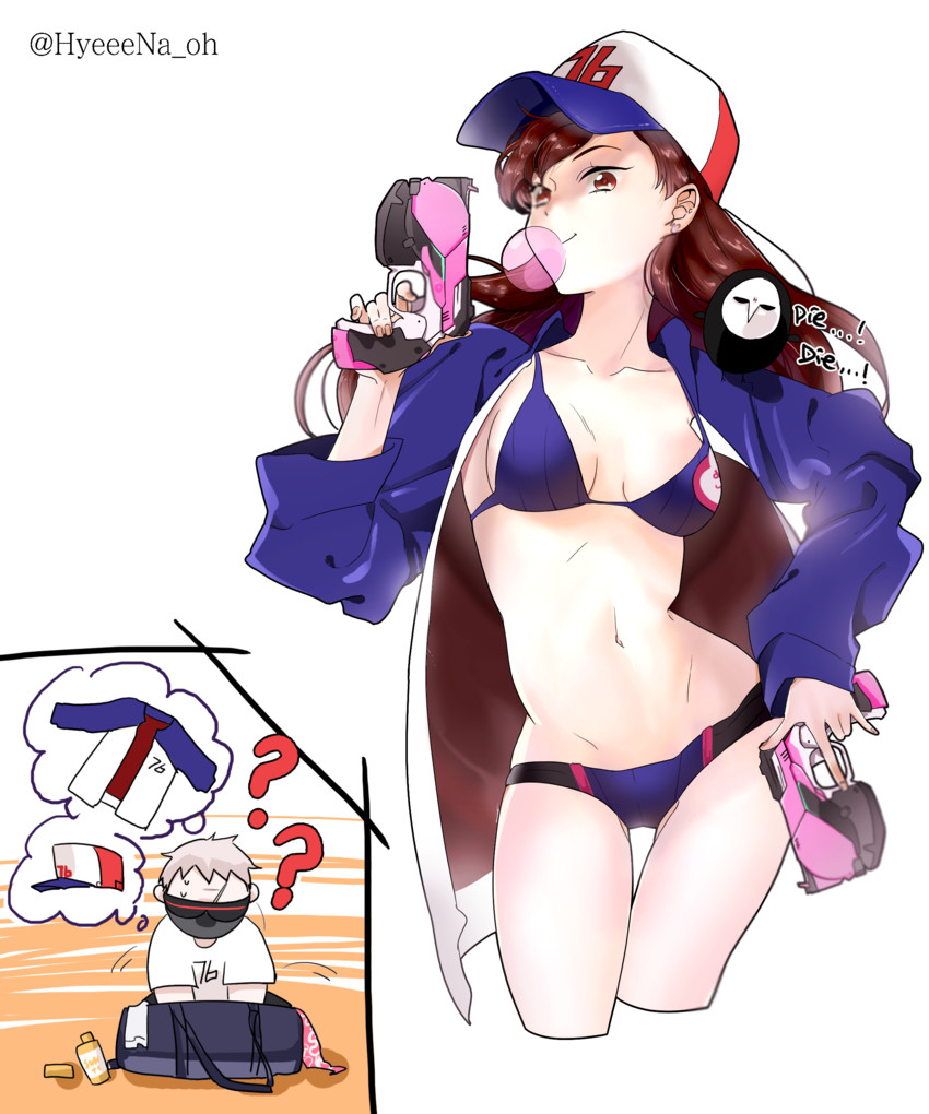 d.va, soldier: 76, and reaper (overwatch and 1 more) drawn by deary_me