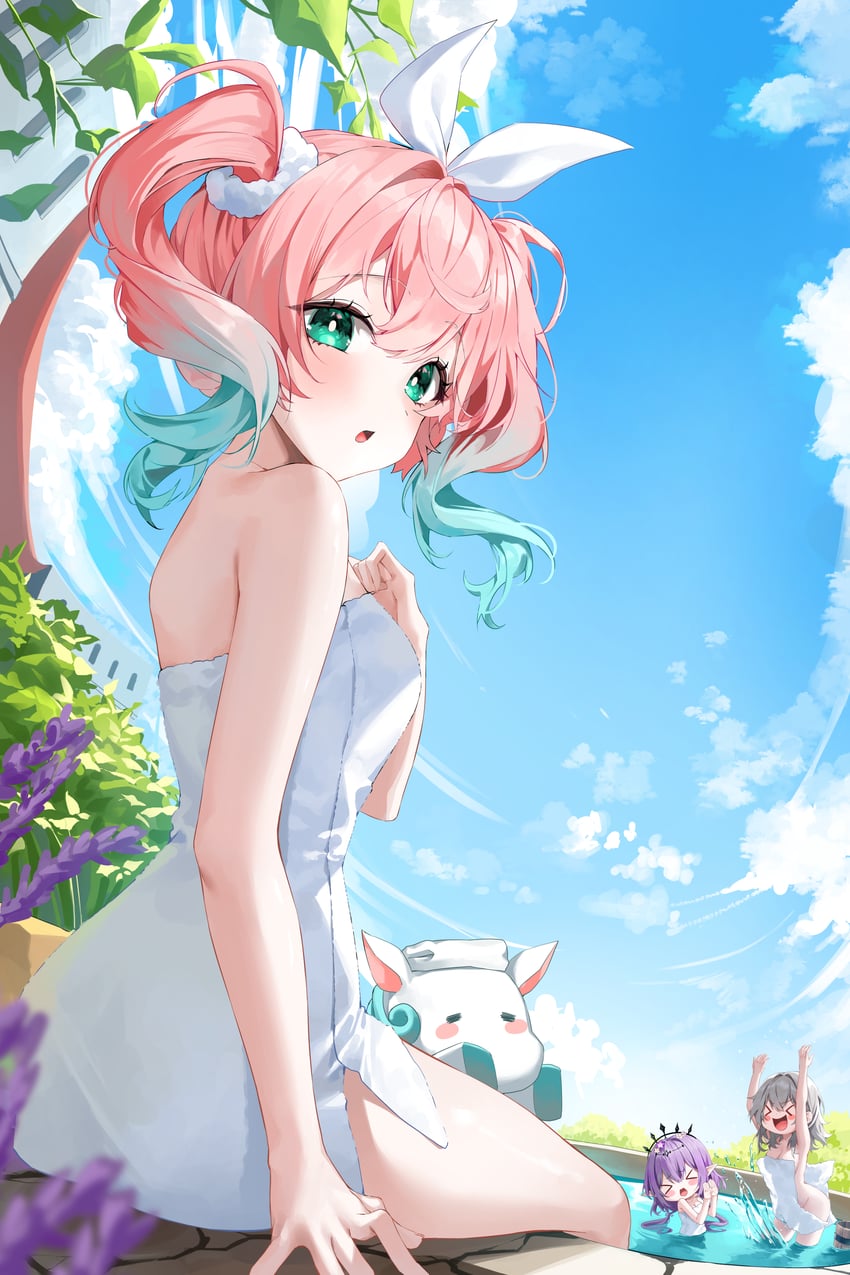 trailblazer, stelle, castorice, hyacine, and little ica (honkai and 1 more) drawn by kuro_(rudyan0128)