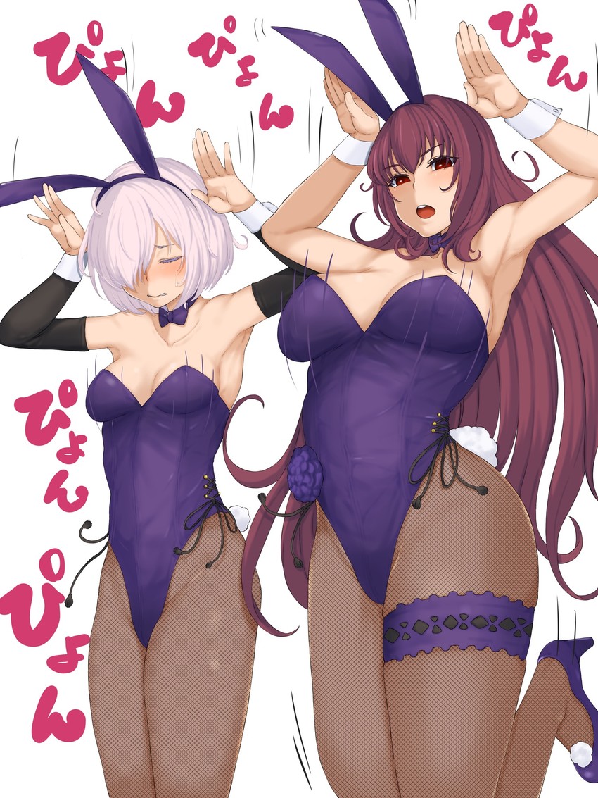 mash kyrielight and scathach (fate and 1 more) drawn by shin_(rwkk8733)