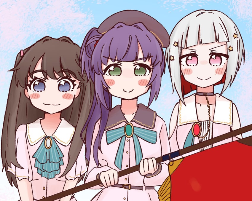 fujishima megumi, otomune kozue, and yugiri tsuzuri (love live! and 1 more) drawn by amado_(amaddo_club)