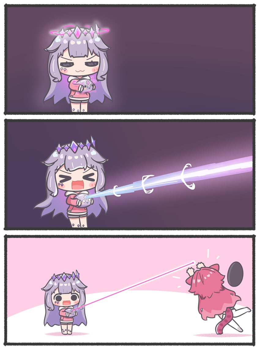 koseki bijou, raora panthera, and pebble (hololive and 1 more) drawn by mpien