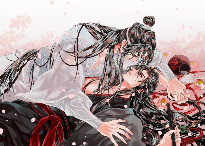 wei wuxian and lan wangji (modao zushi) drawn by bbbeyonce099