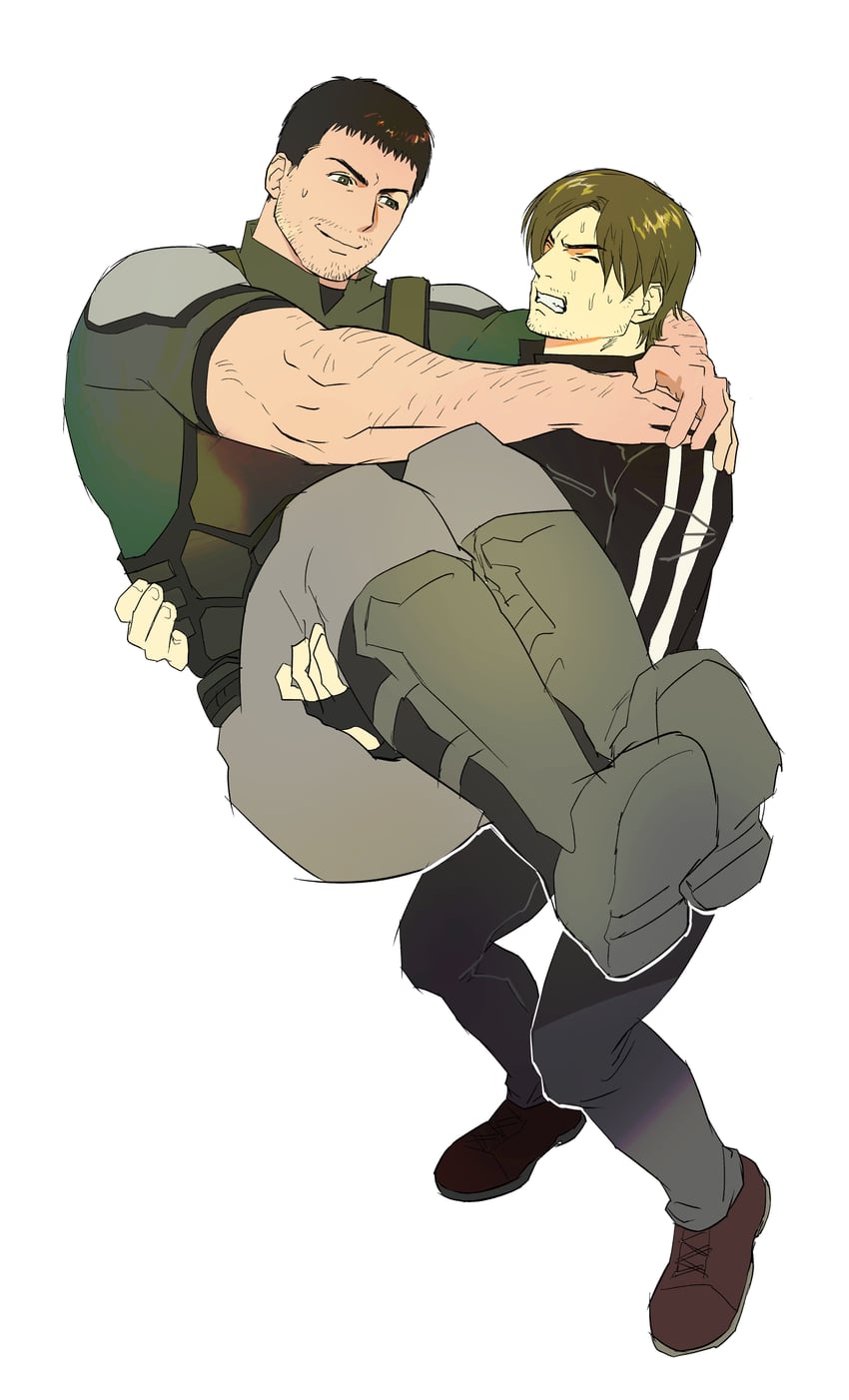 leon s. kennedy and chris redfield (resident evil and 1 more) drawn by 123456dyom