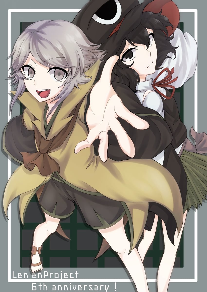enraku tsubakura and houlen yabusame (len'en) drawn by l86haru68maki90