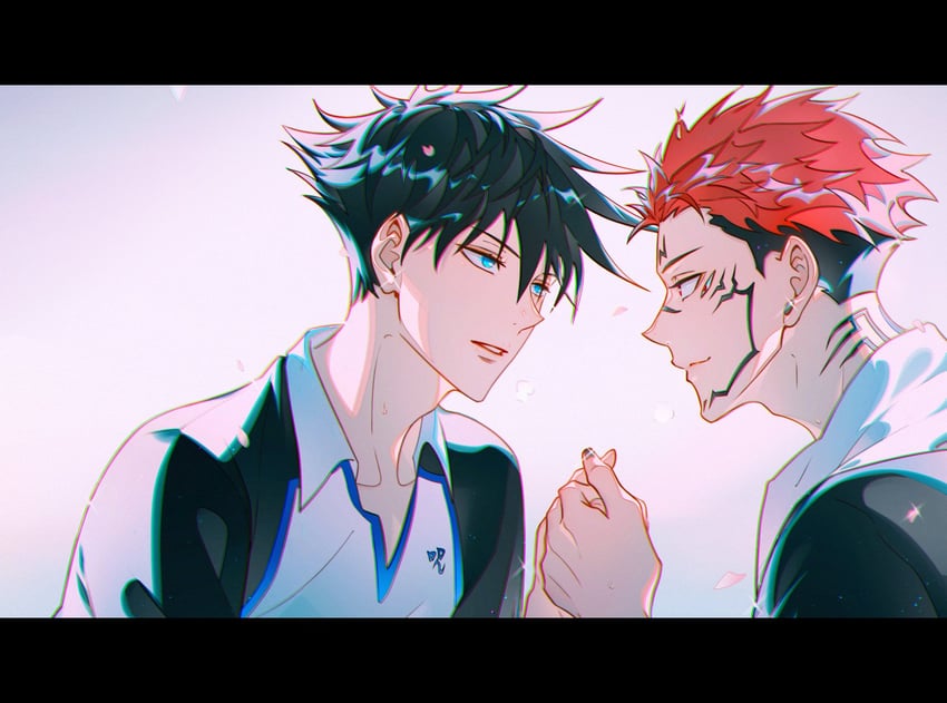fushiguro megumi and ryoumen sukuna (jujutsu kaisen) drawn by glorenia
