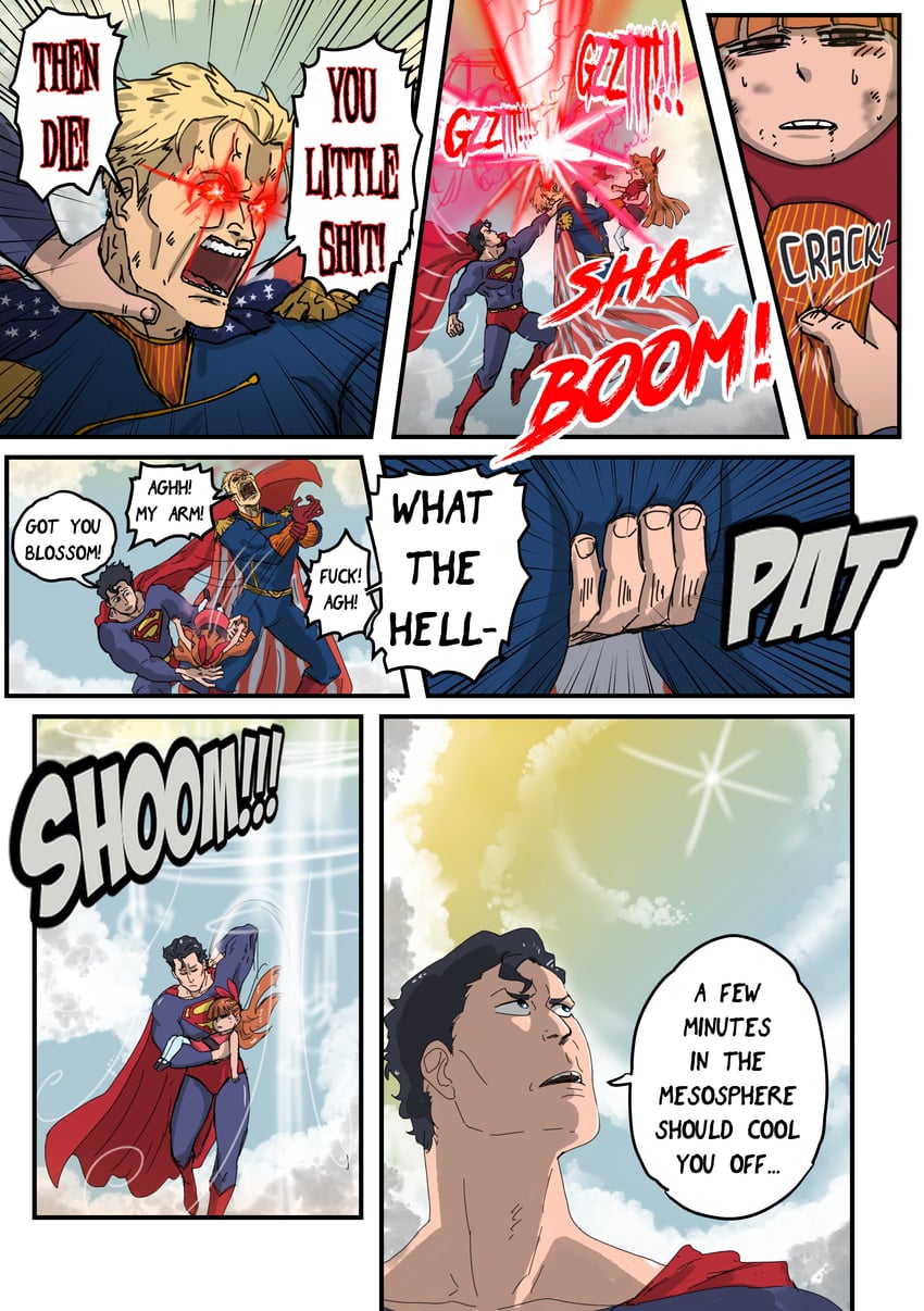 superman, blossom, and homelander (dc comics and 2 more) drawn by spookylolly