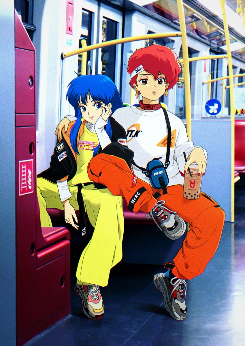 yuri and kei (dirty pair) drawn by nemo_brand