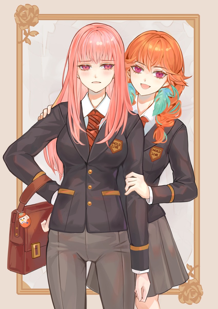 mori calliope and takanashi kiara (hololive and 1 more) drawn by artevorona