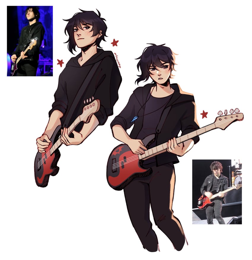 sebastian and pete wentz (stardew valley and 1 more) drawn by artsyvamp