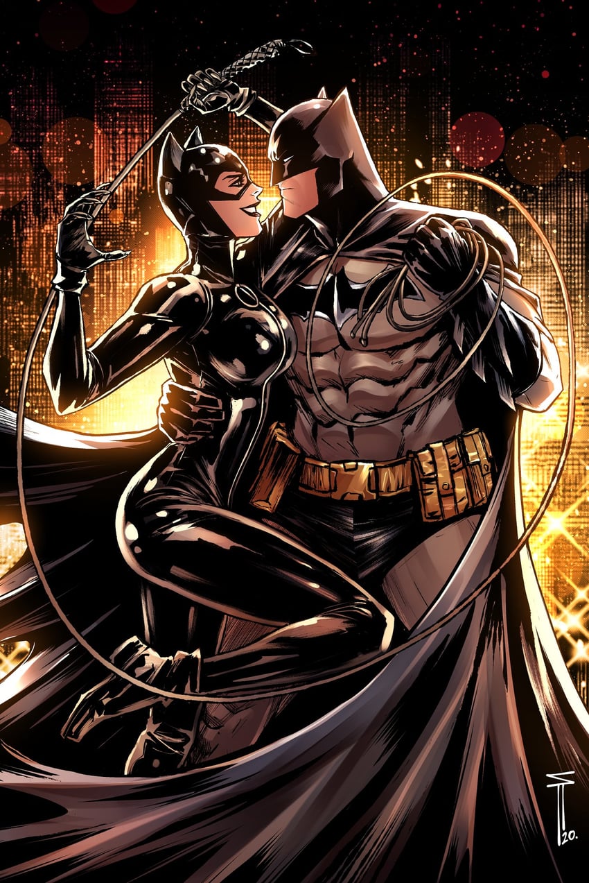 batman, catwoman, and selina kyle (dc comics and 1 more) drawn by sergacuna