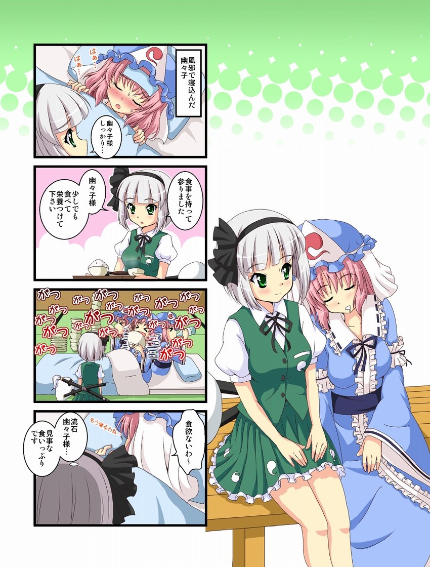konpaku youmu and saigyouji yuyuko (touhou) drawn by utakata_(azaka00)