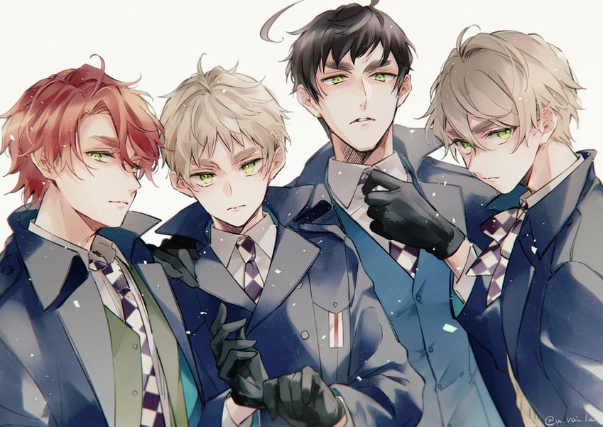 united kingdom, scotland, wales, and northern ireland (axis powers hetalia) drawn by lanzhu