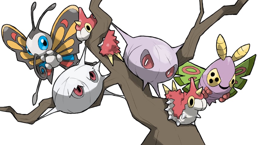 beautifly, wurmple, dustox, silcoon, and cascoon (pokemon) drawn by blacknirrow