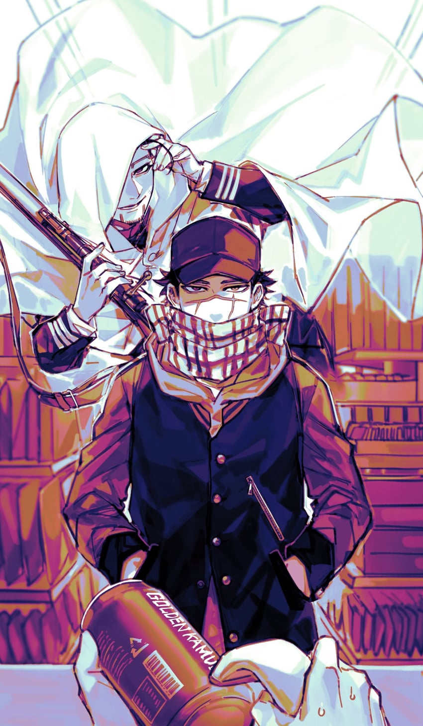 sugimoto saichi and ogata hyakunosuke (golden kamuy) drawn by oziozi_kamuy