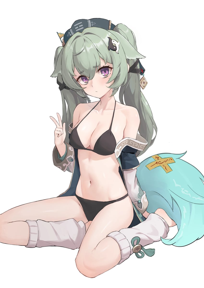 corin wickes and huohuo (honkai and 3 more) drawn by hasu_no_shiro