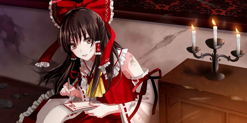 hakurei reimu (touhou and 1 more) drawn by shijima_tohiro