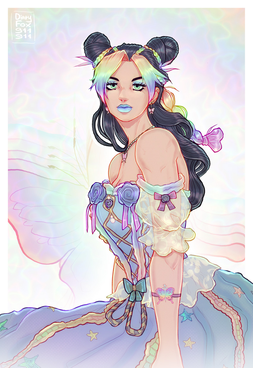 kujo jolyne (jojo no kimyou na bouken and 1 more) drawn by dirtyfox911911