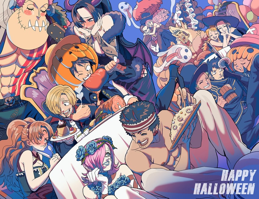 nami, monkey d. luffy, nico robin, roronoa zoro, sanji, and 11 more (one piece) drawn by rita_ya