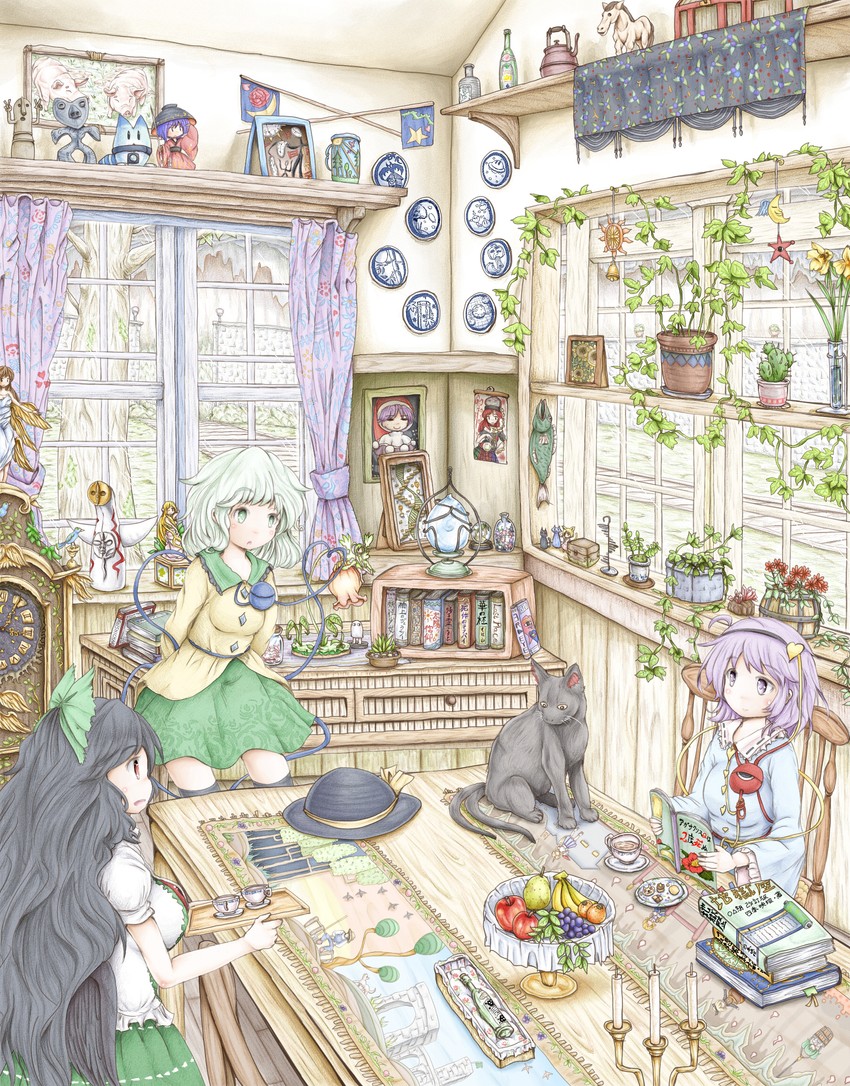 komeiji koishi, komeiji satori, kaenbyou rin, reiuji utsuho, mizuhashi parsee, and 9 more (touhou and 3 more) drawn by ys_(ytoskyoku-57)