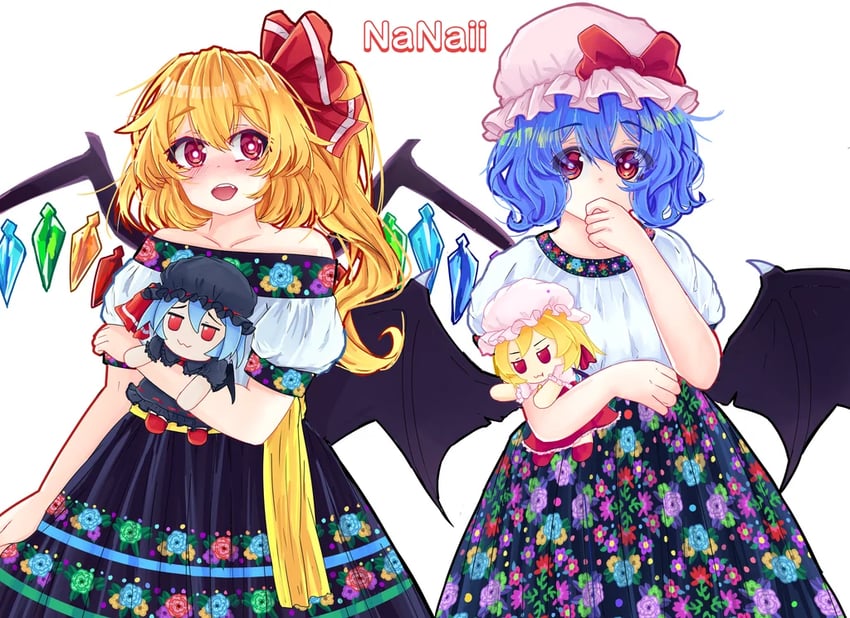 remilia scarlet and flandre scarlet (touhou) drawn by nanaii_desu
