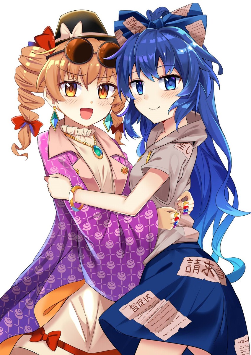 yorigami shion and yorigami jo'on (touhou) drawn by e.o.