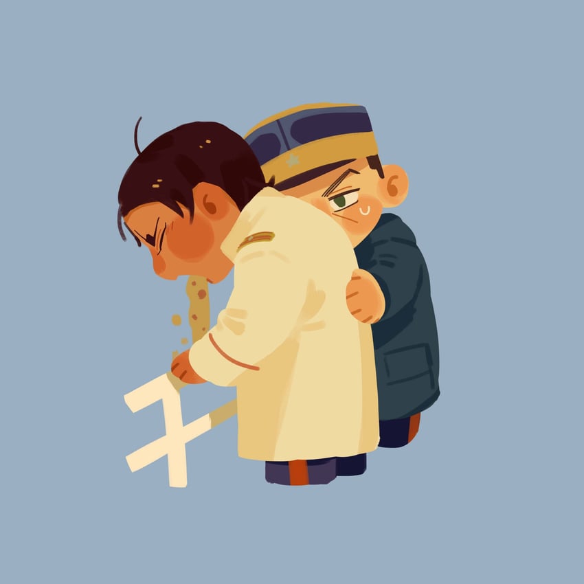 tsukishima hajime and koito otonoshin (golden kamuy) drawn by chengongzi123