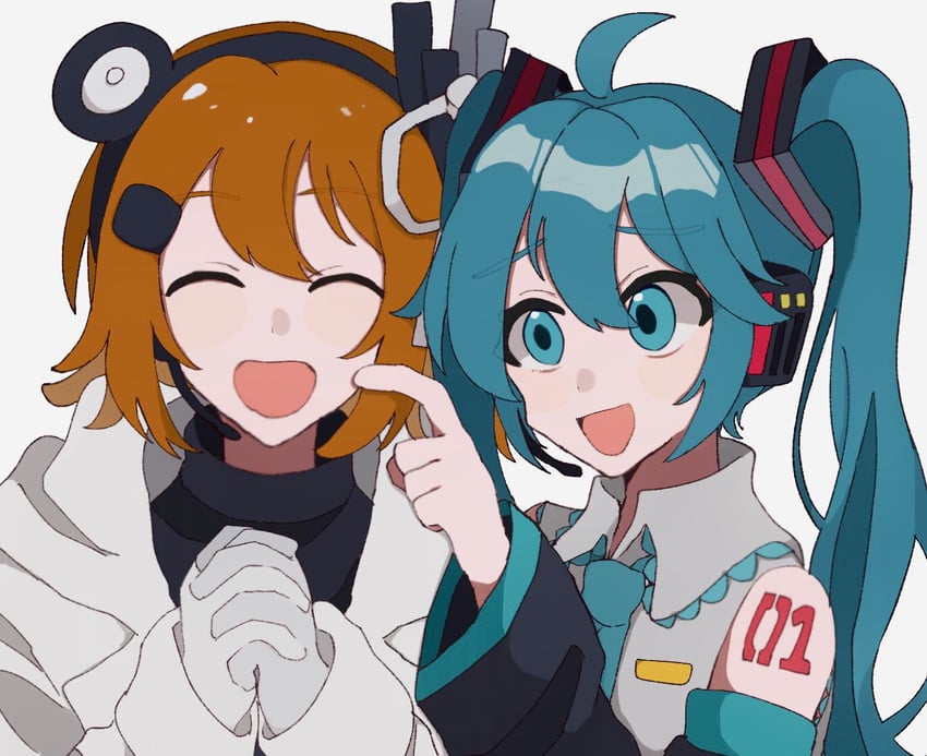 hatsune miku and adachi rei (vocaloid and 2 more) drawn by agyo_(ikayaki5252)