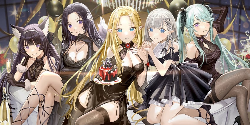 alpha, delta, beta, epsilon, cid kagenou, and 1 more (kage no jitsuryokusha ni naritakute!) drawn by haruri