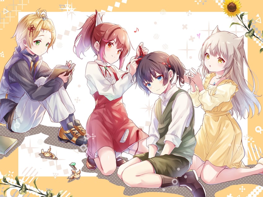 mio, noah, glimmer, and nikol (xenoblade chronicles and 2 more) drawn by ui_frara