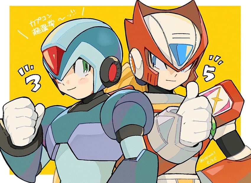 zero and x (mega man and 1 more) drawn by 628panda3