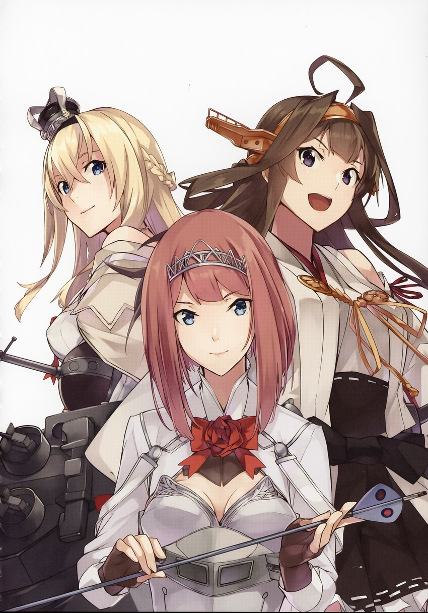 kongou, warspite, kongou kai ni, and ark royal (kantai collection) drawn by konishi_(koconatu)