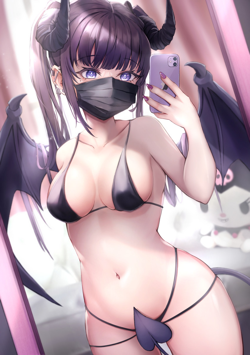 kuromi (original and 2 more) drawn by yutoriko_(candy0905)