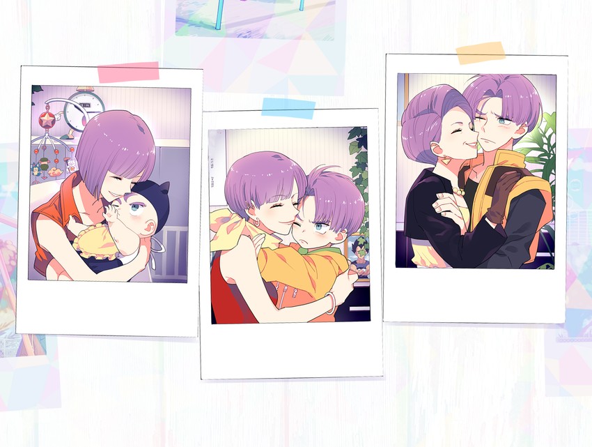 vegeta, bulma, trunks, puar, oolong, and 1 more (dragon ball and 1 more) drawn by gum_(gmng)