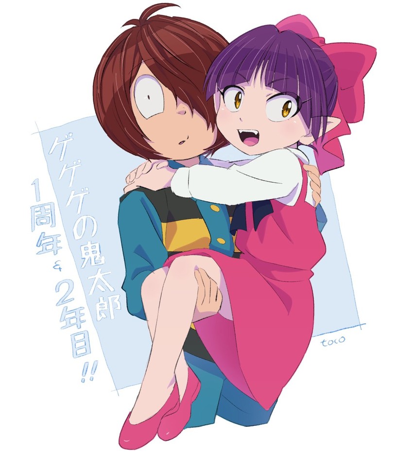 nekomusume and kitarou (gegege no kitarou) drawn by yatabe_touko