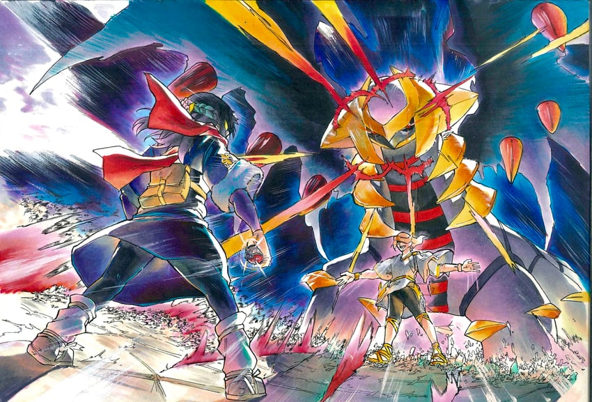 akari, volo, and giratina (pokemon and 1 more) drawn by syouri1023