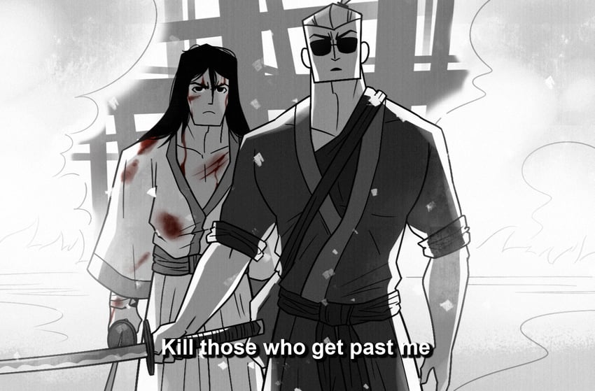 samurai jack and johnny bravo (samurai jack and 1 more) drawn by rj_balbuena