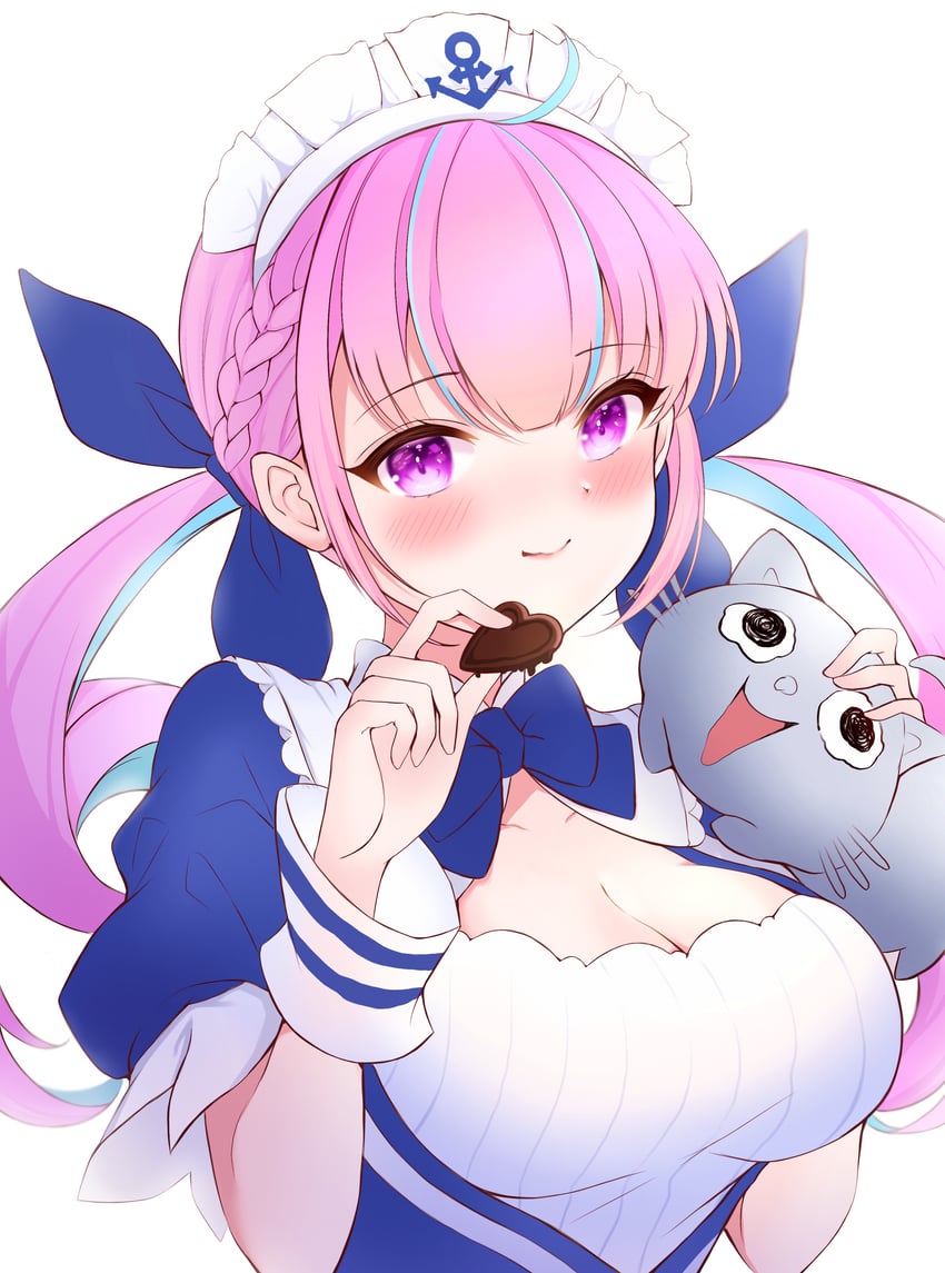 minato aqua and neko (hololive) drawn by tomori_meme