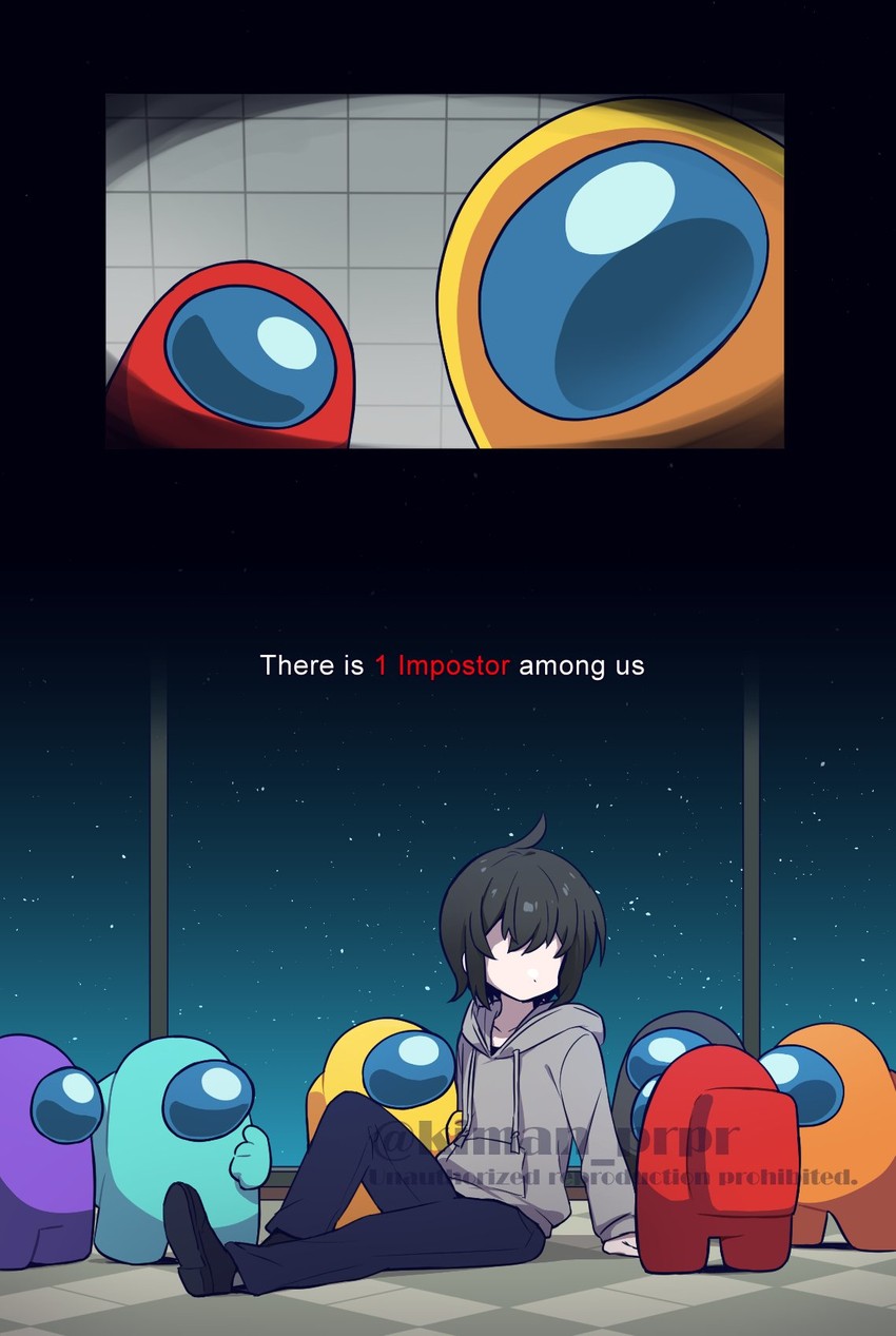 crewmate, yellow, red, they, cyan, and 3 more (original and 1 more) drawn by kiman