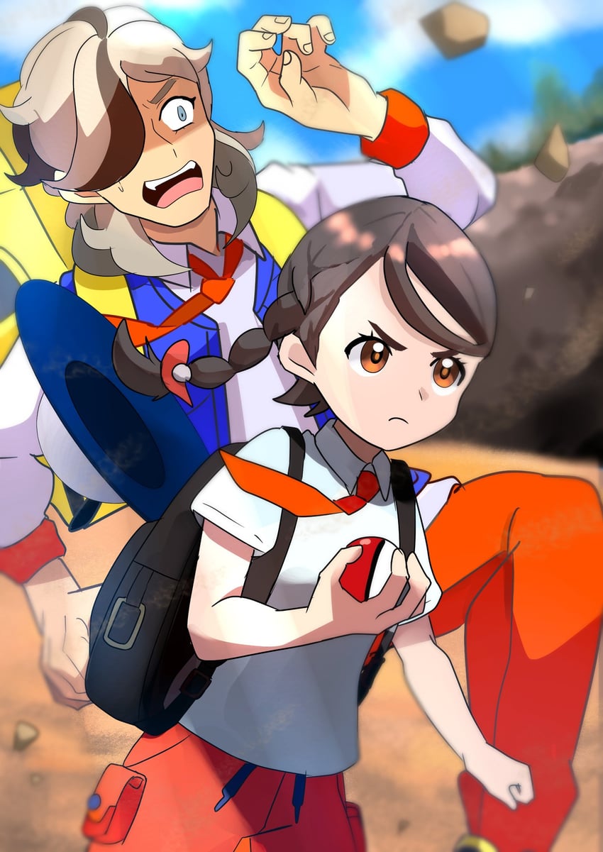 juliana and arven (pokemon and 1 more) drawn by akisame_kanon