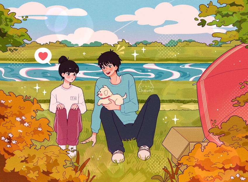 kuronuma sawako and kazehaya shouta (kimi ni todoke) drawn by cheumi