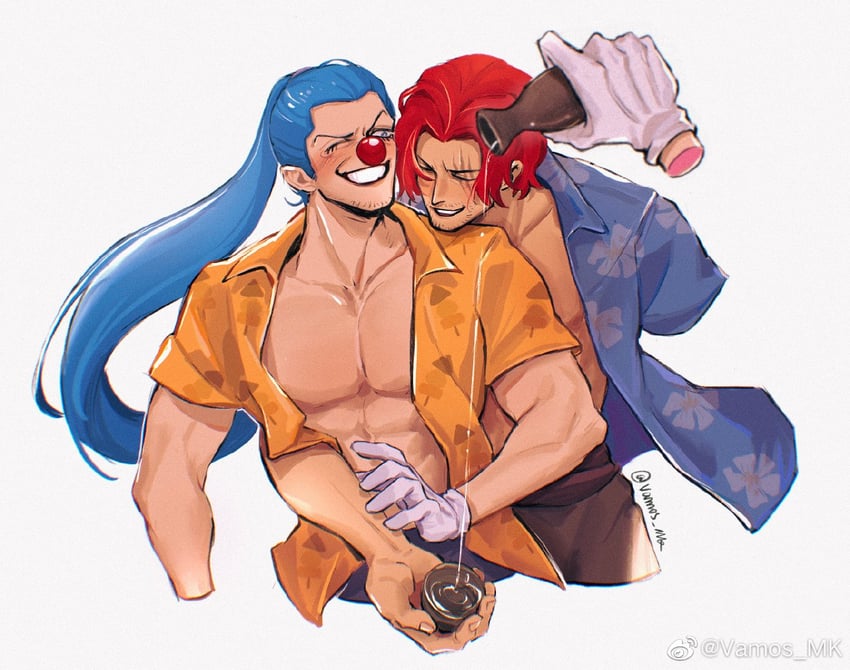 shanks and buggy the clown (one piece) drawn by vamos_mk